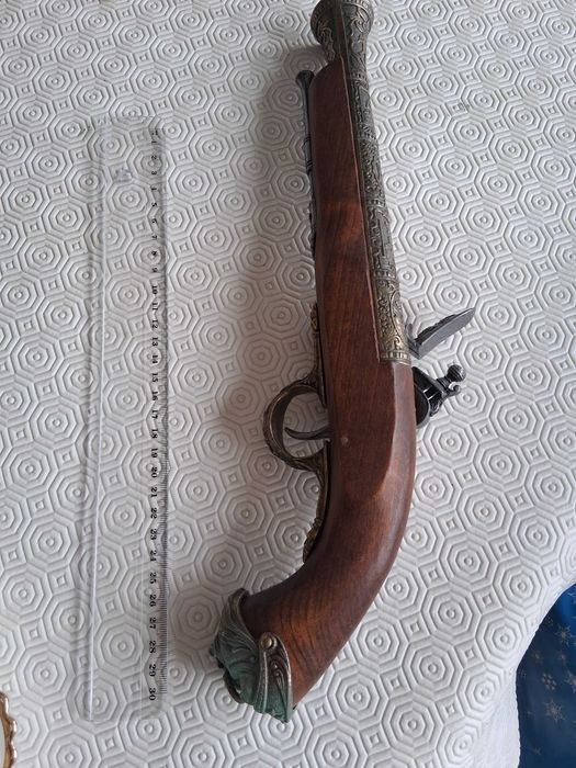 Réplica de mosquete século XVIII, pistola pederneira Italiana
