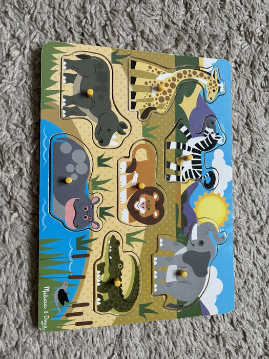 Puzzle z kołeczkami (peg puzzle) safari Melissa&Doug