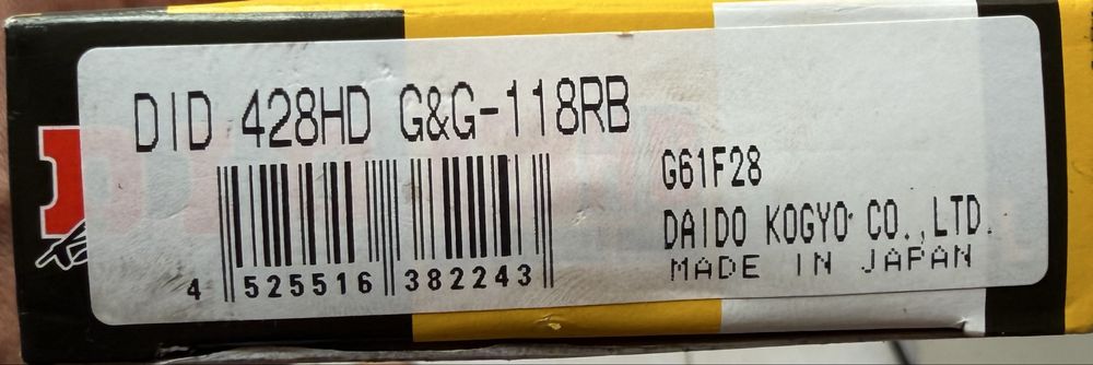 Corrente mota D.I.D. 428 HD Gold 118 Elos