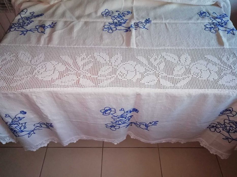 Toalha de estopa e renda