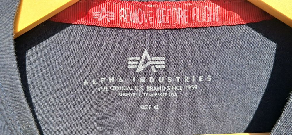 Alpha industries NASA odblask reflective koszulka tshirt XL granatowa