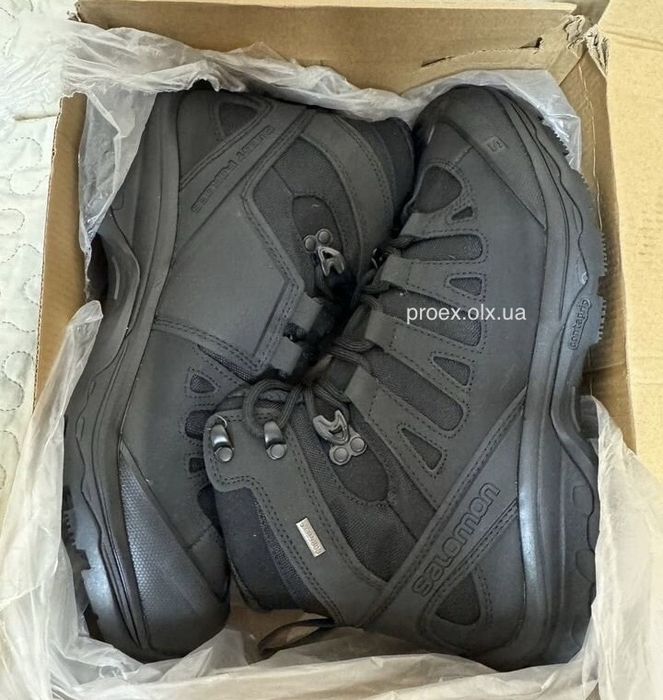 Берцы Salomon Quest 4D Forces GTX Black Gore-Tex тактические военные ботинки для ЗСУ, полиции и спецподразделений