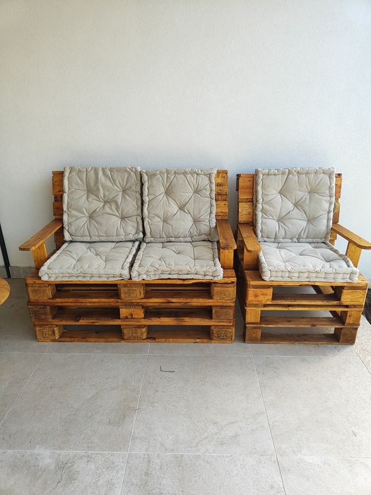 Conjunto  jardim em paletes