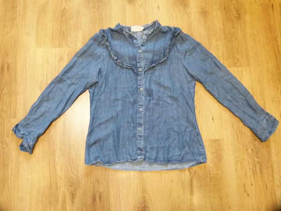 Savida koszula jeans lejący materiał falbanka rozmiar M 38