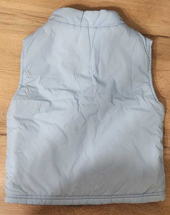 2 chłopięce kamizelki 74cm (na 9 miesięcy)- z dinozaurami i dwustronna