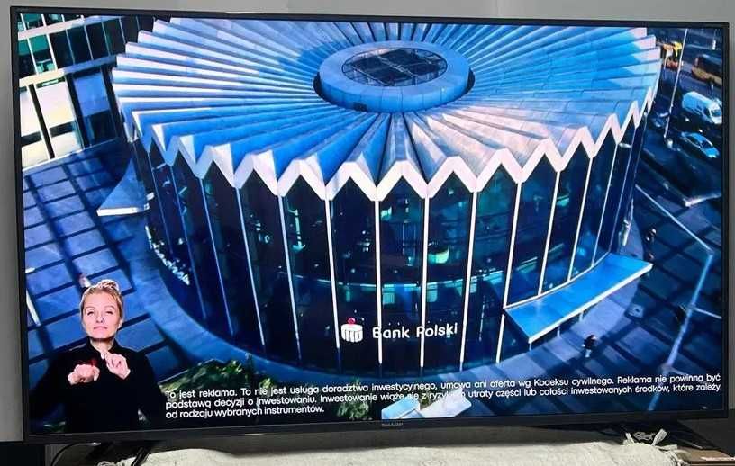 55" 4k UHD Sharp Smart Wifi Netflix YouTube DVB-T2 HEVC