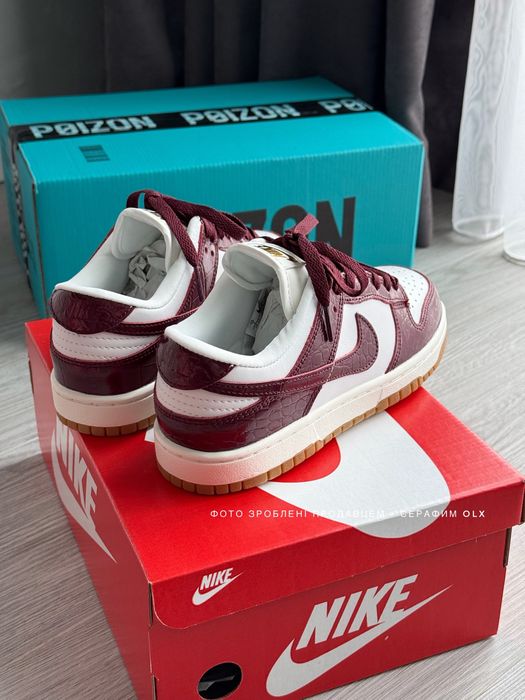 Nike Dunk Low Originals Burgundy Croc (NEW IN BOX)