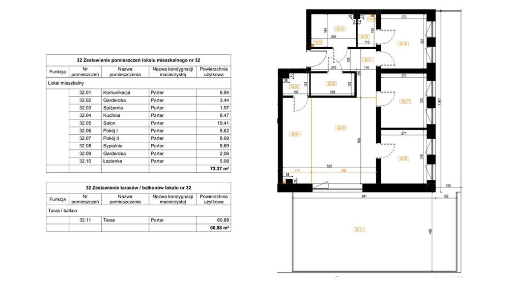 4 pokoje | 73,37 m² | Apartamenty Centrum Wieluń