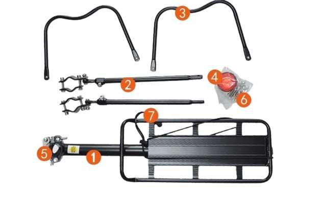 Bagażnik do Roweru Uniwersalny Bagażnik Tylny Rowerowy Na Rower 50 kg