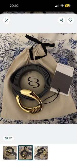 Ремінь Bazhane , натуральна шкіра, сірий