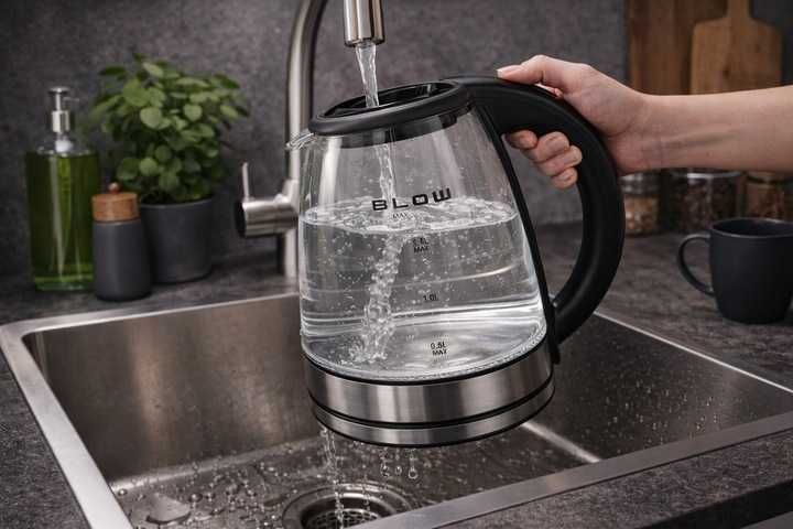 CZAJNIK Elektryczny Bezprzewodowy 1,8L mocny cichy LED STAL 2000W