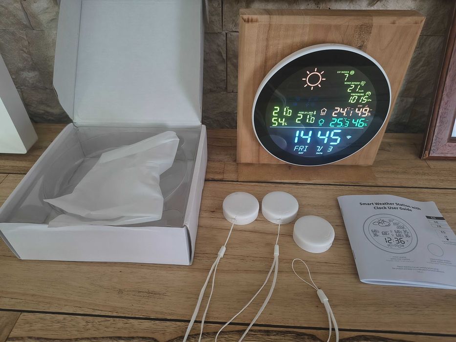Stacja pogody WIFI TUYA SMART 3x czujnik