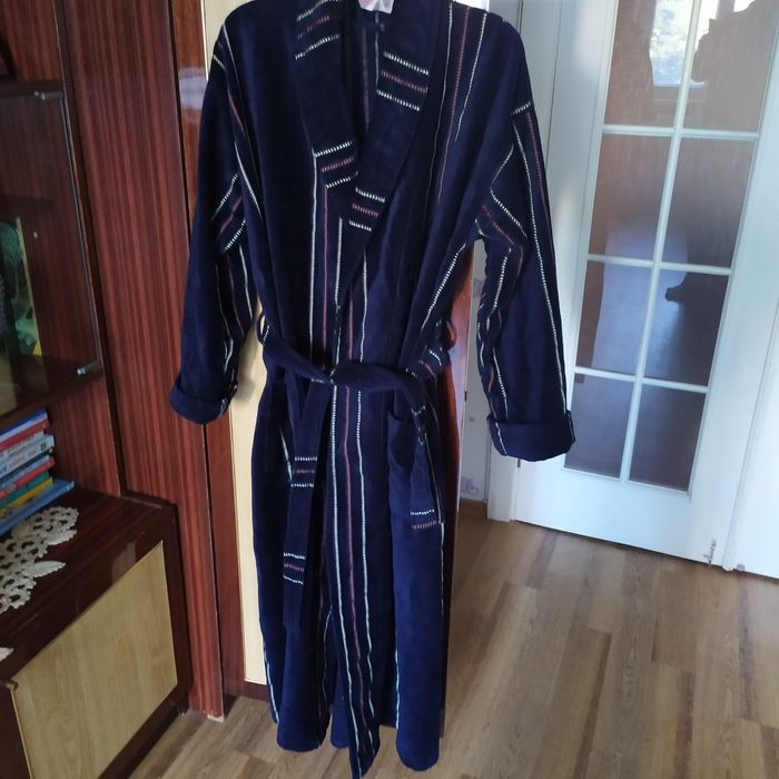 Халат чоловічий з поясом. Розмір XXL. 100% COTTON. Добрий стан. Темно-синій