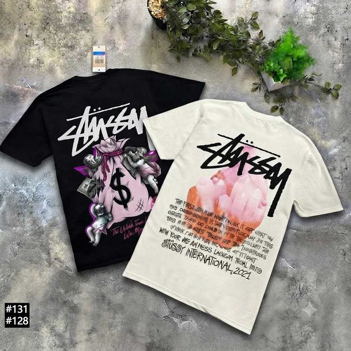 Большой Принт Stussy Crystal • Новая Футболка Стусси Кристал • XS S M L XL XXL