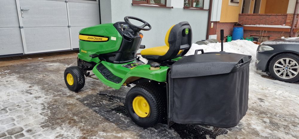 Traktorek kosiarka John deere x300r z koszem hydro kawasaki v2 pług