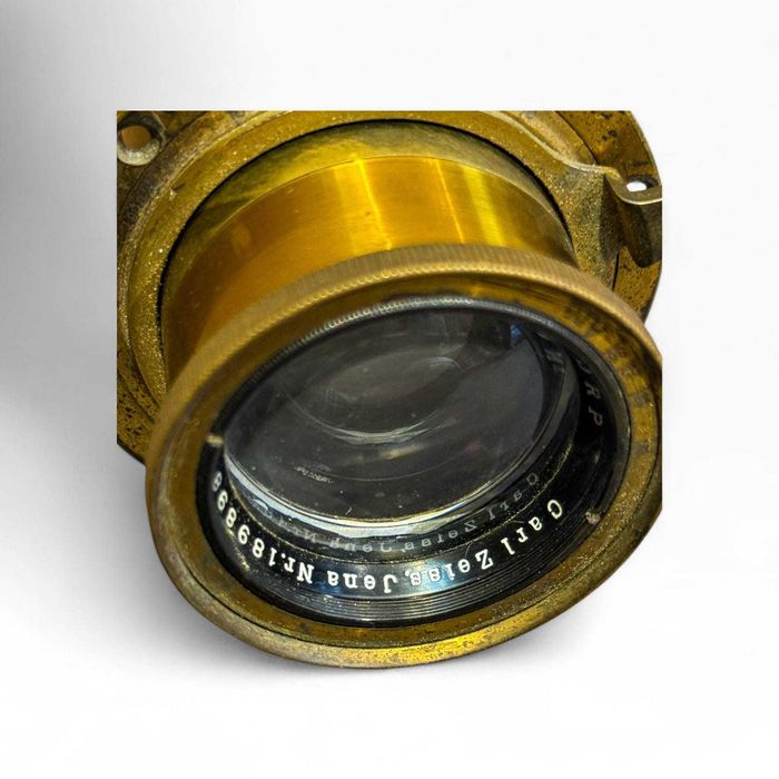 Lente Vintage Carl Zeiss Jena DRP Tessar 21cm f/6.3 em Latão