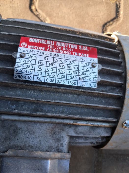 Okazja motoreduktor 0.25kw z regulacją obrotów od 20  do 120obr