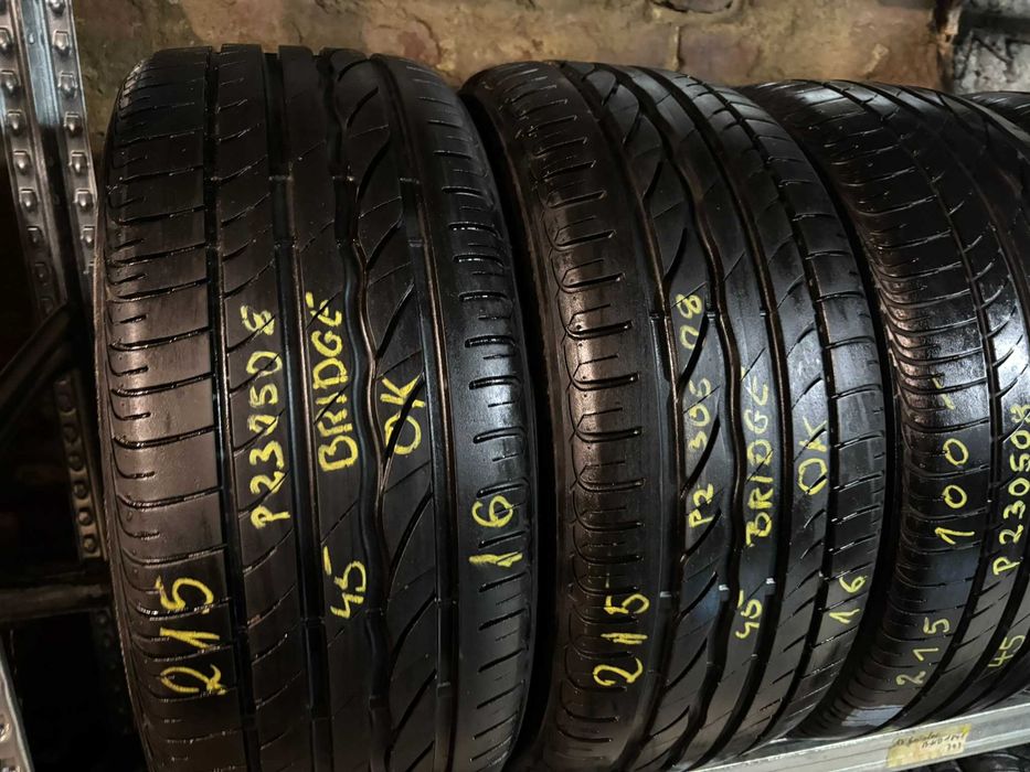 4X OPONY LETNIE 215/45R16 86H Bridgestone Turanza ER300 Rant Ochronny 6.9MM SPRAWDZONE CAŁE! #P230508