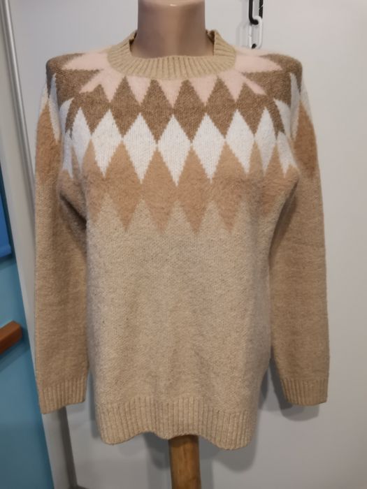 Sweter damski Hause Collection rozm XS owersiz, pasuje na S, beż