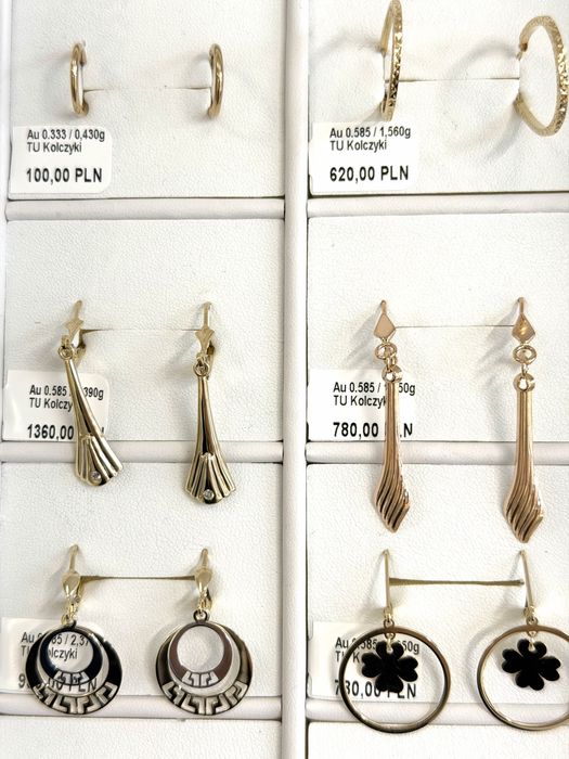 Złote kolczyki 8 cm