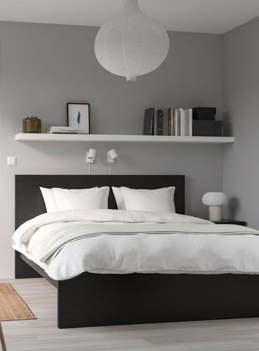 Cama Ikea Malm com Estrado e Colchão