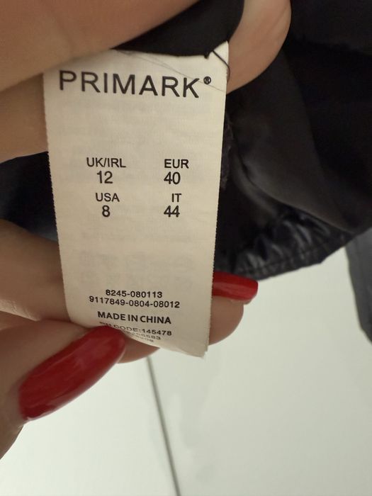 Kurtka damska zimowa Primark M L czarna pikiwana
