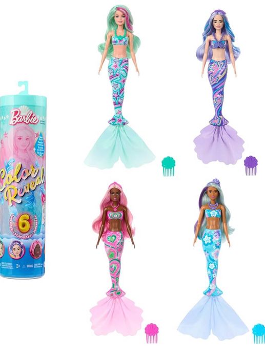 Кукла Barbie Reveal тай-дай, русалка , леопадовым принтом, мини