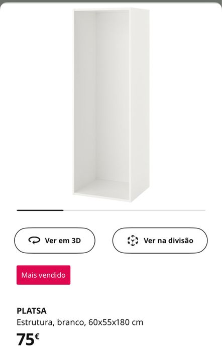 Roupeiro Platsa 60x55x180