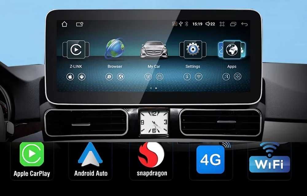 CarPlay Android Auto Radio Android GPS Nawigacja BT WiFi 4G USB MP3 MP4 YouTube Bluetooth Mercedes ML W166 System NTG4.5 Harman Kardon