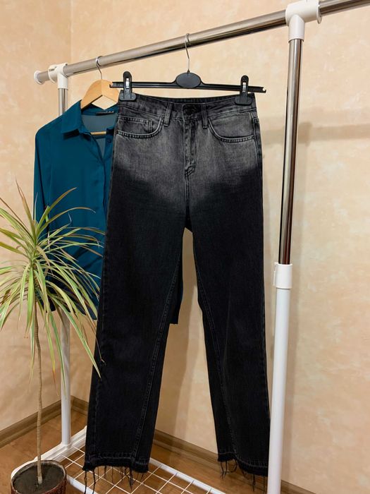 Джинси, джинси жіночі, широкі чорні джинси, джинси з ефектом омбре