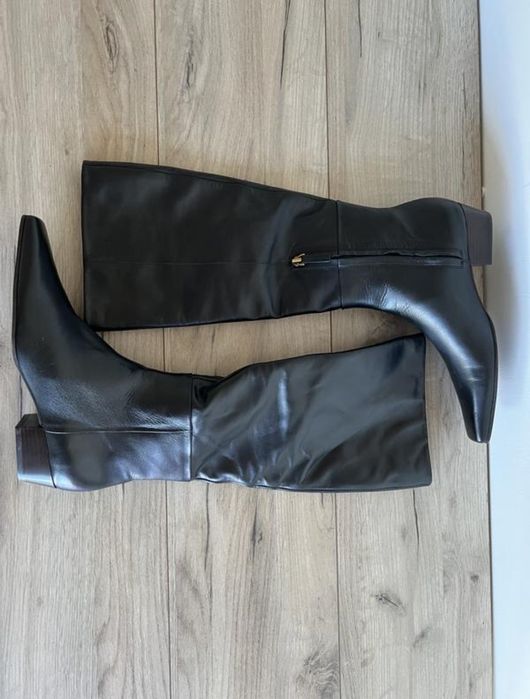 Чоботи сапожки шкіряні massimo dutti оригінал