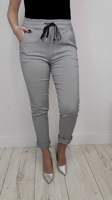 10 KOLOR Cygaretki S-XXL eleganckie spodnie damskie TU M kolor SZARY