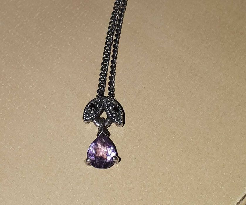 Naszyjnik łańcuszek wisiorek cyrkonia srebro 41 cm Apart W.Kruk