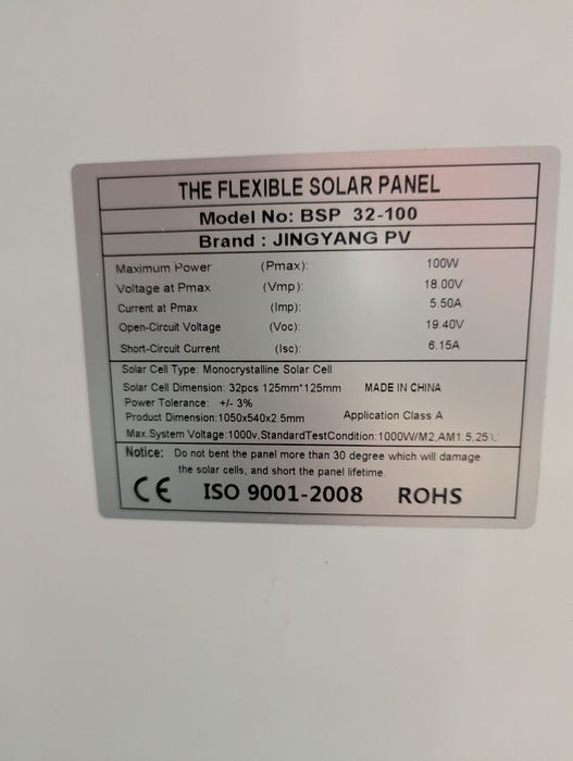 Panel słoneczny 100W elastyczny lekki monokrystaliczny solarny 12V 18V