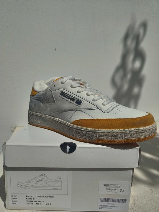 Sapatilhas Reebok Club C 85 – White/Orange – Tam. 39 (Novas na Caixa)