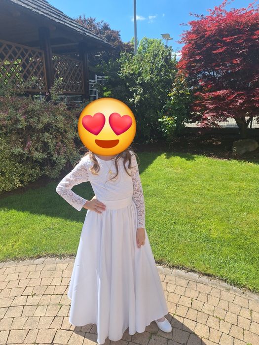 Sukienka komunijna r.128/134 + dodatki