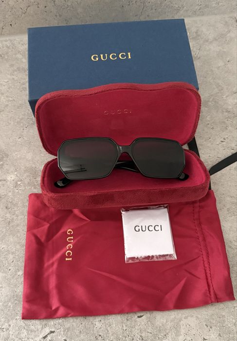 Nowe okulary przeciwsłoneczne Gucci GG1660S 001 czarne | komplet | Made in Italy