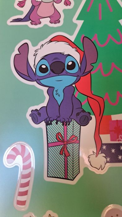 2 szt naklejki duży format świąteczne Stich nowe