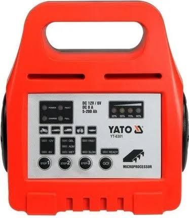 YATO YT-8301 Prostownik 6/12V 8A 5-200Ah
Prostownik ElektrYT-8301 
Prostownik Elektroniczny 6/12V 8A 5-200Ah
Prostownik Elektroniczny 6/12V 8A 5-200Ah