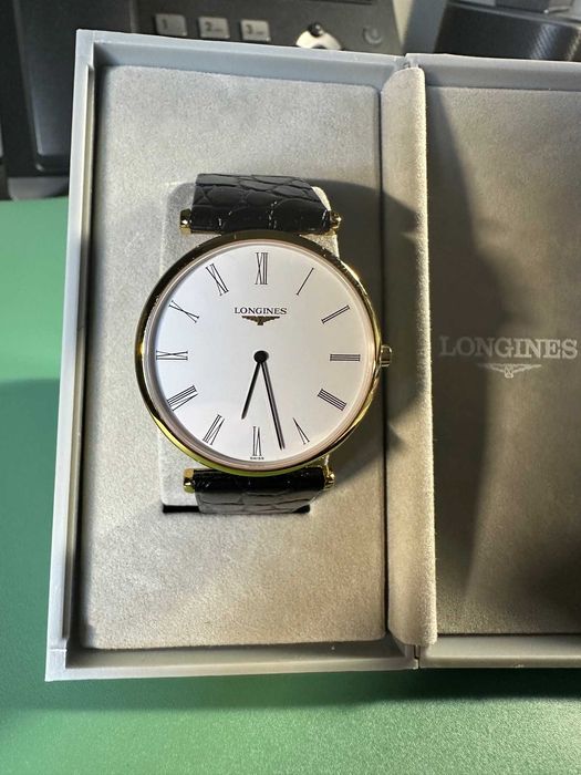 Longines Le Grande Classique Biała tarcza / Skóra Ø33mm nowy pasek