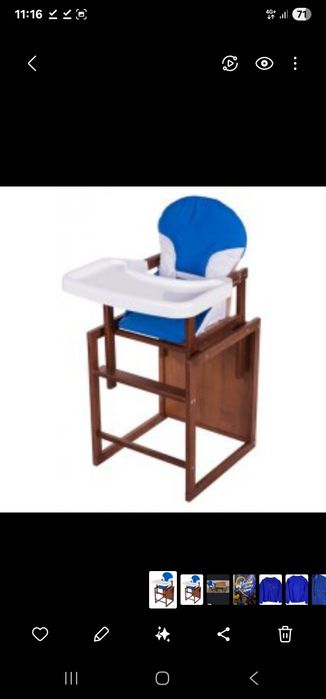 Стульчик-трансформер для кормления пластиковая столешница.