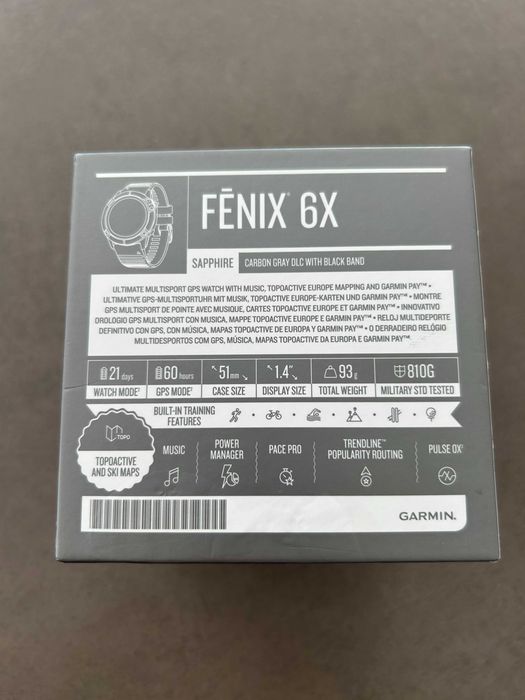 Garmin fenix 6X Sapphire 51 mm — Estado praticamente novo