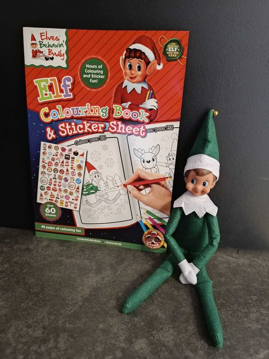 Psotny elf on the shelf lalka plus kolorowanka