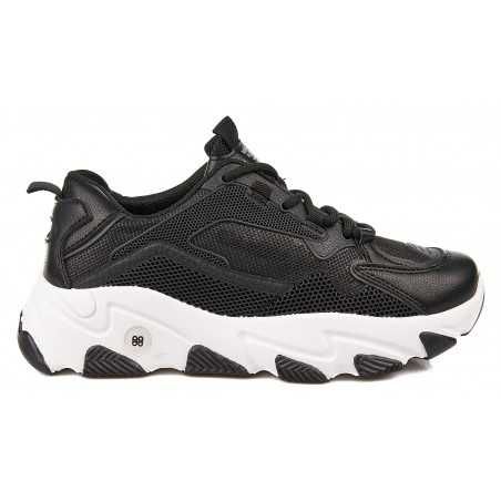 Sportowe sneakersy na grubej podeszwie czarne r 40