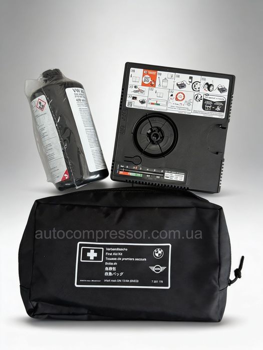 Штатний ремкомплект для шин VW AG | Автонасос з клеєм | Автокомпресор