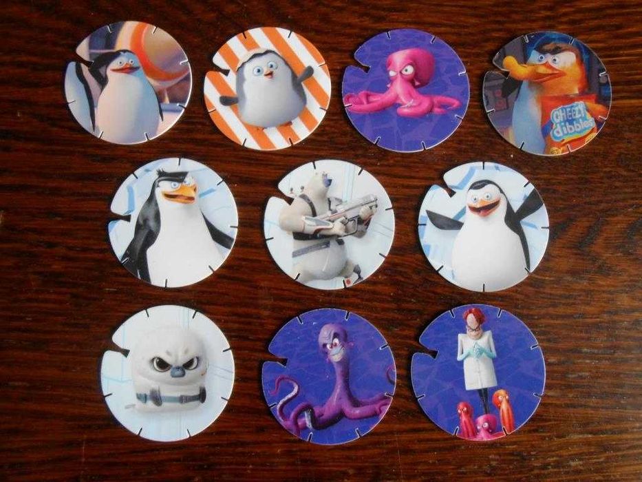 Pingwiny z Madagaskaru żetony 10 szt.