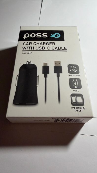 Ładowarka samochodowa POSS na zapalniczkę.