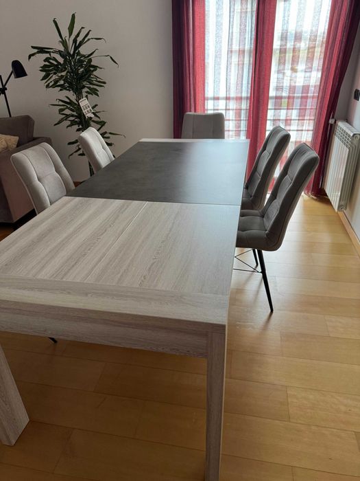 sala ( sofá, móvel tv, mesa de centro, mesa de sala e cadeiras )