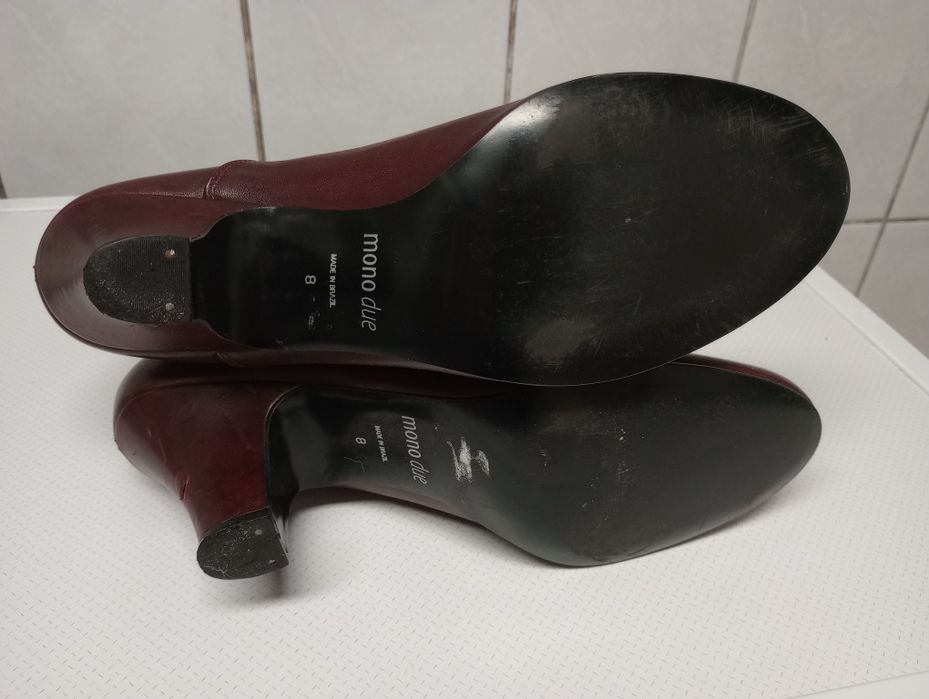 Botki skóra Mono Due wiśnia