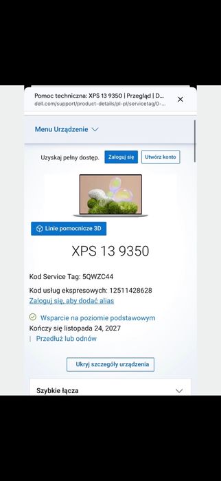 Dell XPS 13 9350 | Ultra 7 258V | 32GB RAM | 1TB SSD | Gwarancja Dell do 11.2027
